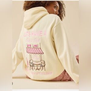 Altar'd State Cream Hoodie with Pink Graphic